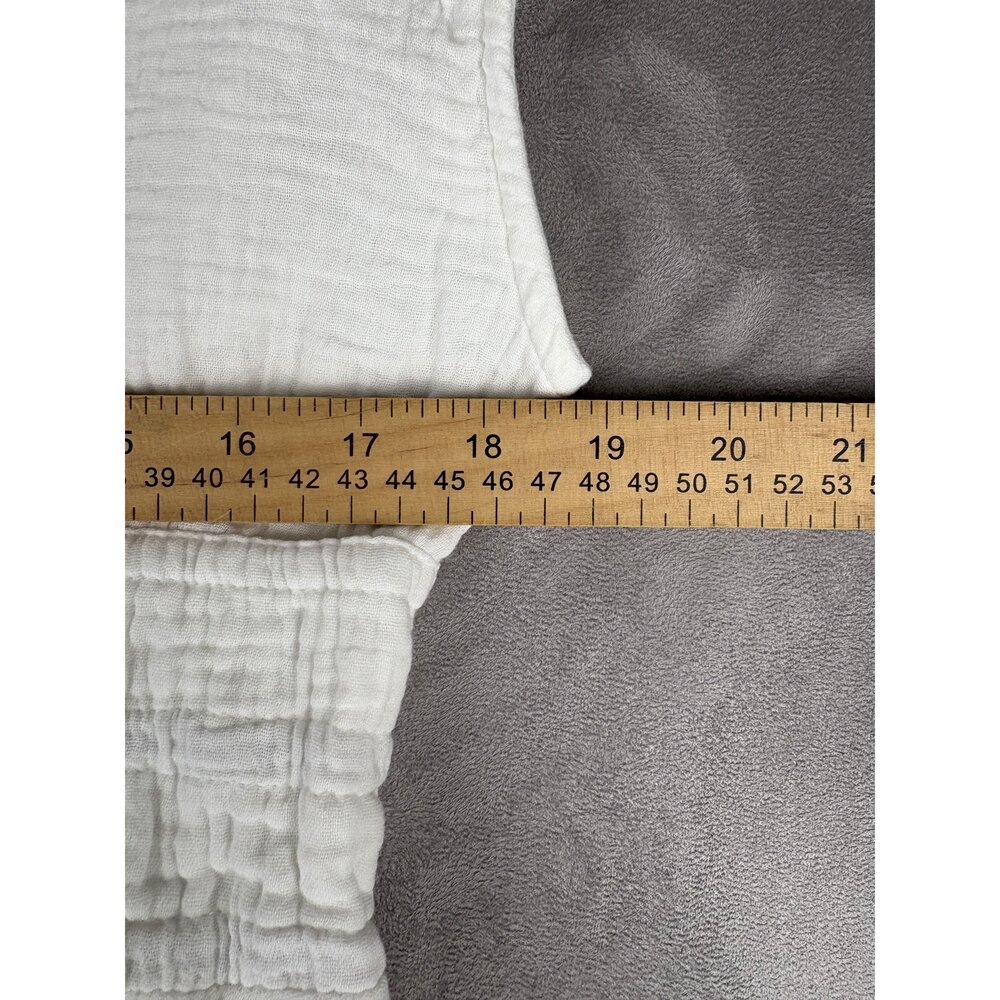 Joe's White Gauze Maxi Dress L V-Neck Smocked Waist - Picture 9 of 10